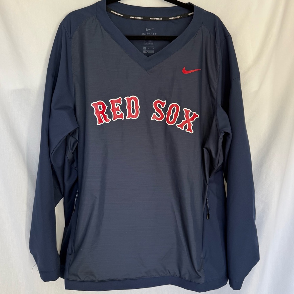 Nike Navy Boston Red Sox Windbreaker V-neck Pullover